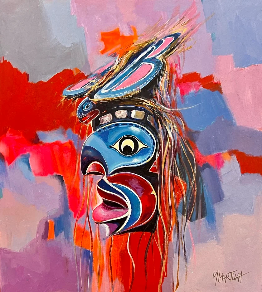 POWER OF COLOUR ACRYLIC ON CANVAS 40X36IN - SOLD