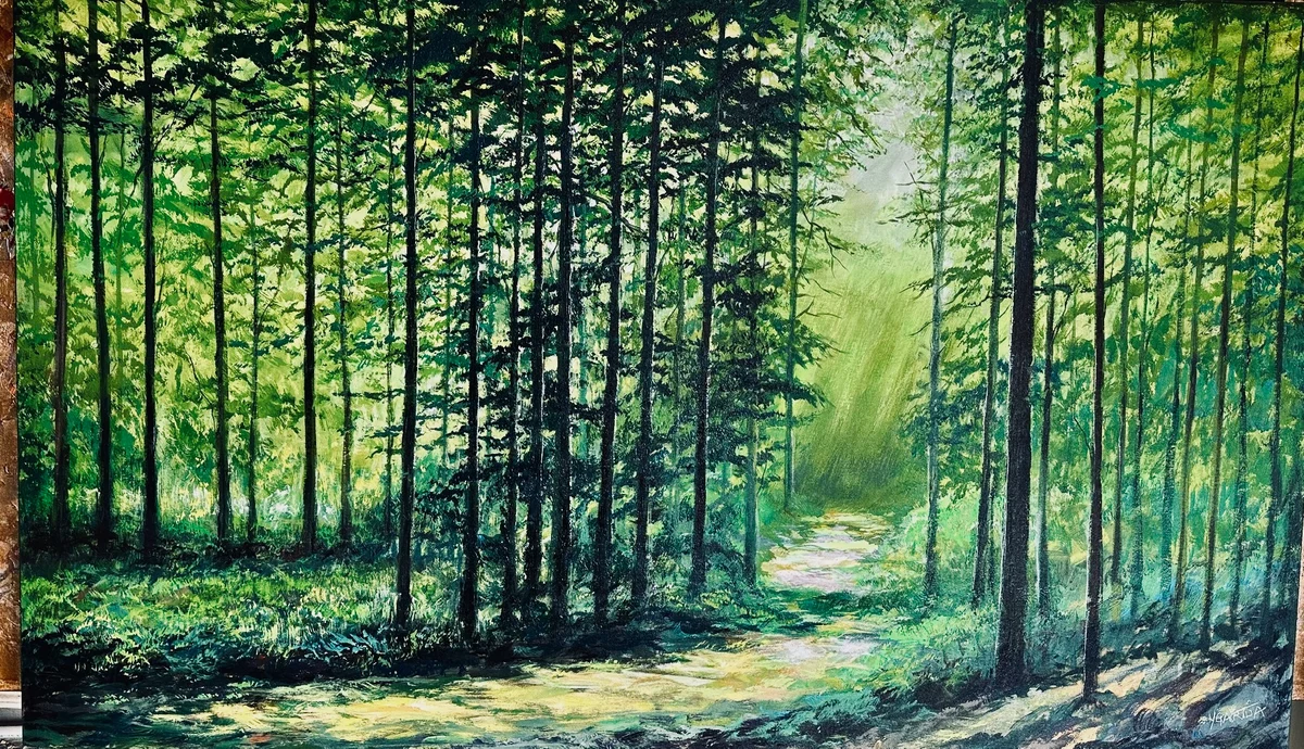 Emerald Passage Acrylic on Canvas 36 x 60 in (91 x 152 cm) 2025 Ref: PY 3 Price: $4,500 CAD