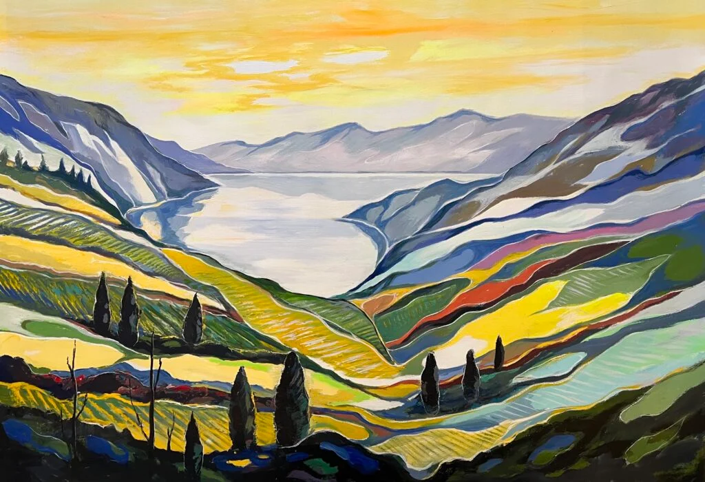 Radiance Over Naramata Acrylic on Canvas 44 x 60 in (112 x 152 cm) 2025 Ref: PY 8 Price: $5,500 CAD