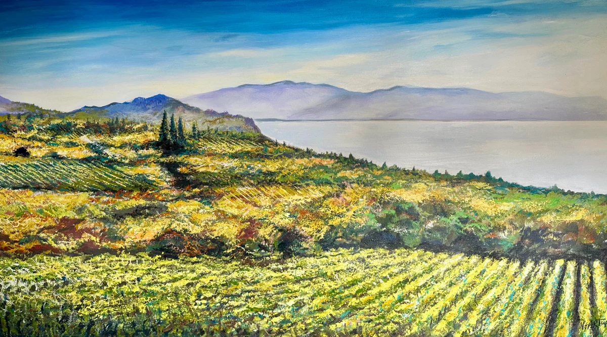 Harvest Light – Okanagan Valley Acrylic on Canvas 40 x 72 in (102 x 183 cm) 2025 Ref: PY 5 Price: $6,000 CAD