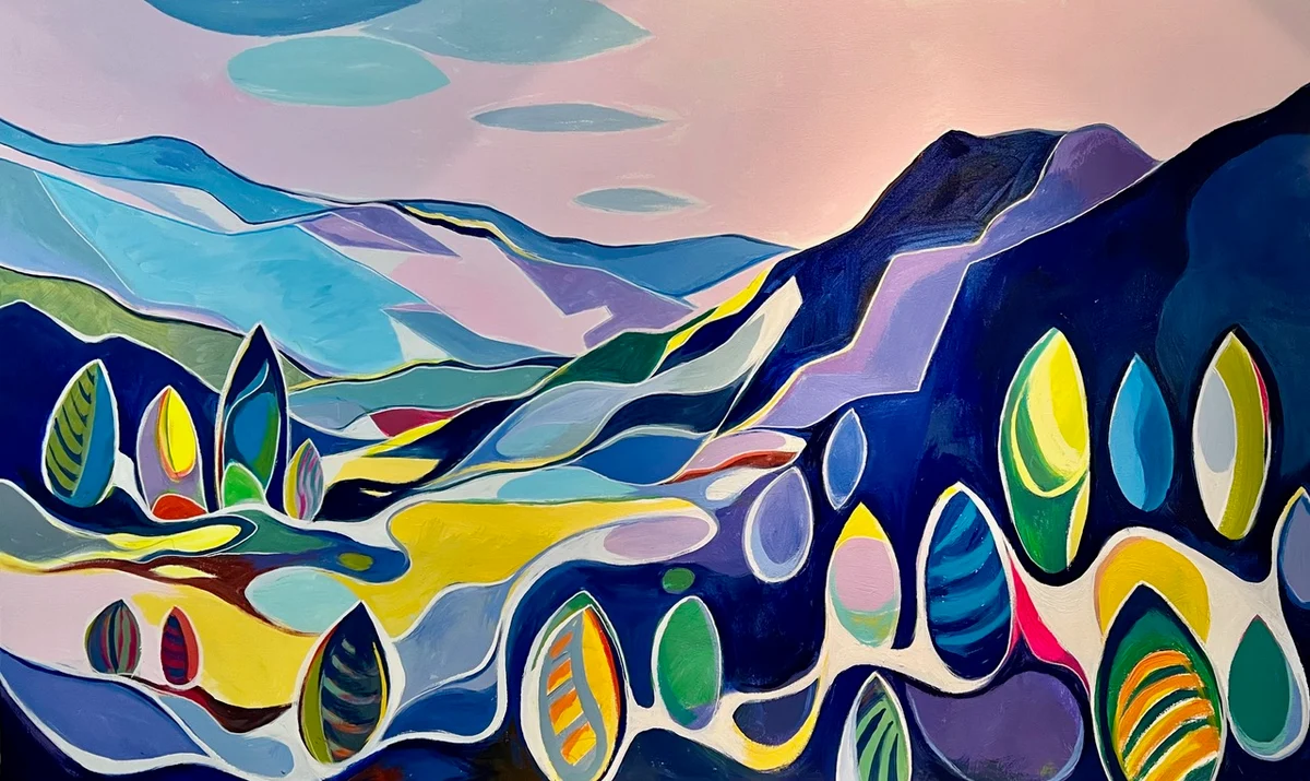 Summerland Lollipops Acrylic on Canvas 44 x 72 in (112 x 183 cm) 2025 Ref: PY 8 Price: $5,500 CAD